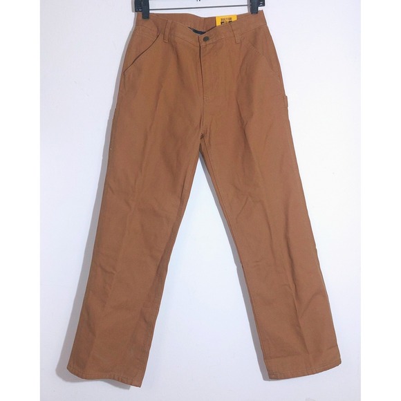 NWT Carhartt Boys' Loose Fit Flannel-Lined Utility Work Pants Dark Mustard SZ 16 - Picture 6 of 16